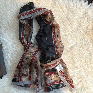 PAPILLON FOULARDS 100% Silk Scarf!                51 “ long x 10” wide!